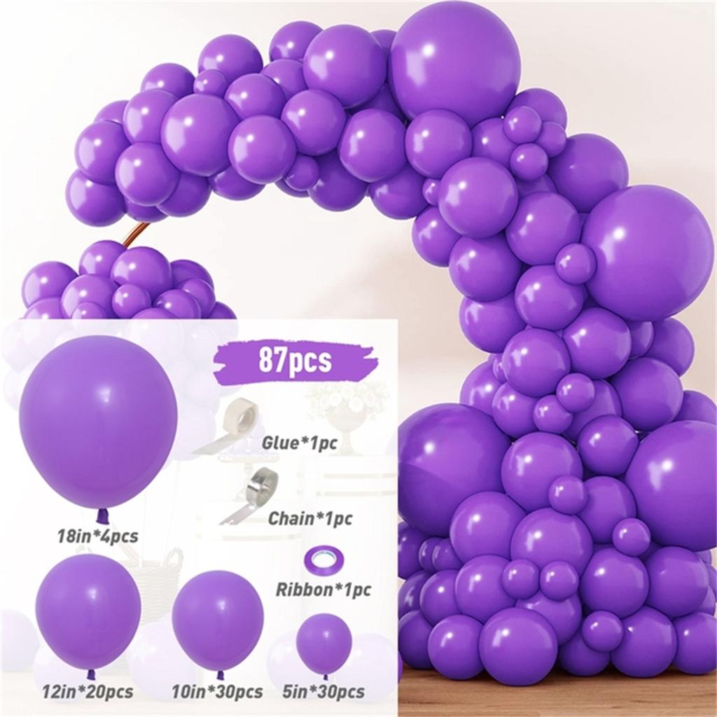 87pcs Solid Color Latex Balloon Chain Foil Balloons Birthday Party Decoration Boy or Girl Arch Weddings Decoration Baby Shower