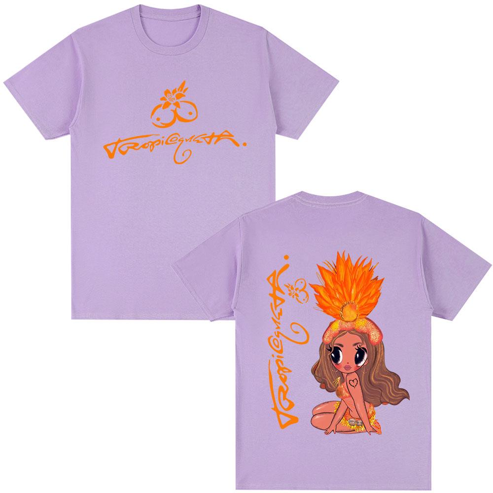 Karol G Tropicoqueta 2025 Album Tshirt Unisex Women Clothing Fashion High Quality Tshirts Cute Kawaii Casual Cotton Tee Shirts