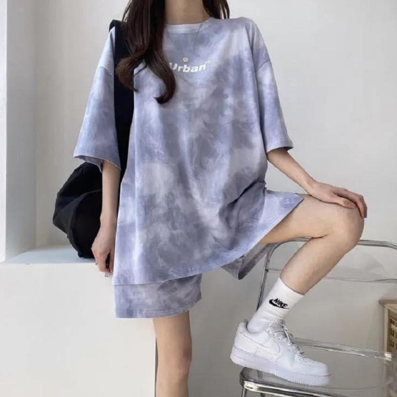 [emptio] Relaxing Wear, Tie Dye Pattern, Shorts, Room Wear, Top and Bottom Set, Women's