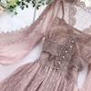 Spring Autumn  New Long Dresses Chic Sweet Temperament Women's  Net Yarn Dress