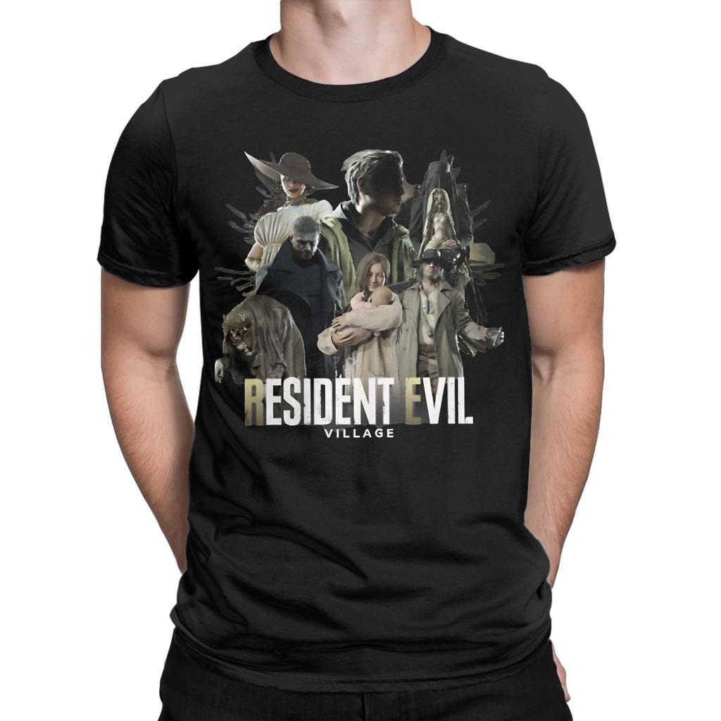 RE- Resident Evil T-shirts för Män Kvinnor Fantastiska 100% Bomulls T-shirts Rundhals Kortärmad T-shirt Festtoppar