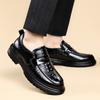 British dress casual men's platform casual wedding groom leather shoes low-top trendy men's shoes 2025