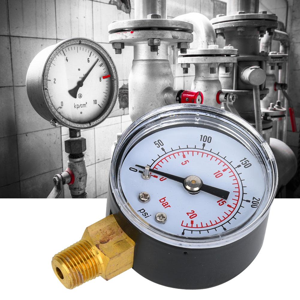Mechanical Pressure Gauge 18inch BSPT Bottom Connection for Air Oil Water (0300psi 020bar)