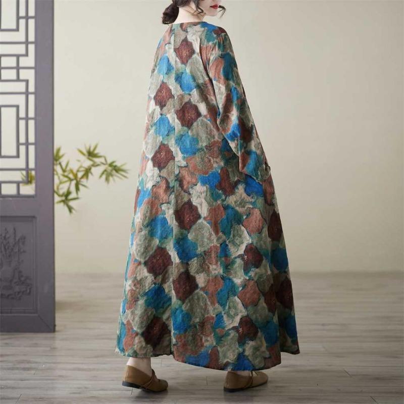 Rundhals Großes Langarmkleid