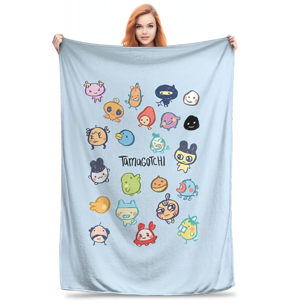 Japanese Tamagotchis Super Warm Blanket  Kids Adult Plush Throw Blanket Novelty Couch Chair Flannel Bedspread Sofa Bed Cover
