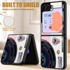 Retro Tape Audio Print Case For Samsung Z Flip 8 7 6 5 Luxury Leather Skin Hard Folding Phone Cover For Galaxy Z Flip8 Flip7 Flip6