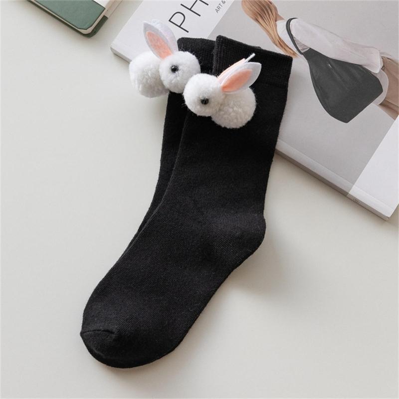 Women Calf Socks Ruffle Crew Socks Cotton Bootie Socks Lolitas Loose Socks Cute Rabbit Ankle Socks JK Middle Tube Socks