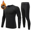 Men's and Boys' Quick-Dry Plus Velvet Long Sleeve Base Layer Set for Running & Fitness