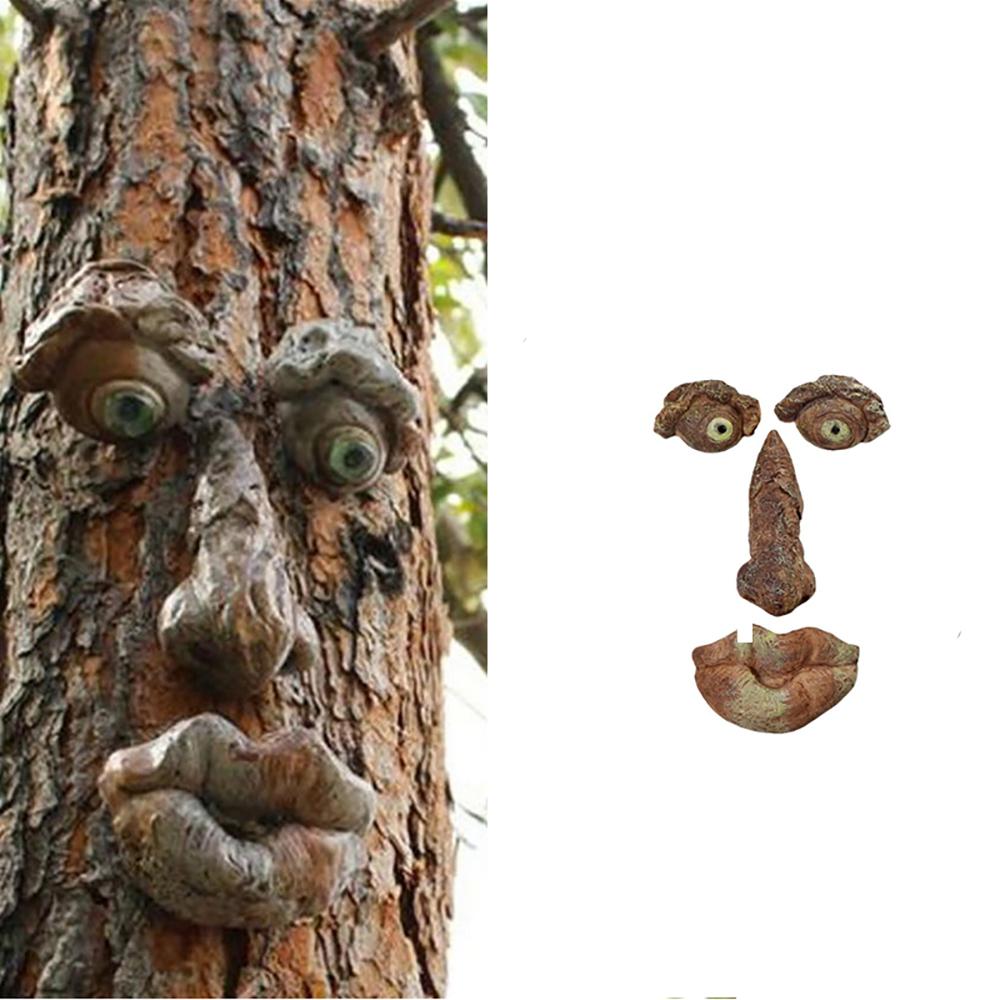 Funny Old Man Tree Hugger Sculpture Garden Yard Outdoor Face Decor Halloween