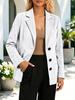 Women Lapel Collar Single Breasted Corduroy Jacket Plush Lined Casual Long Sleeve Blazer Coat