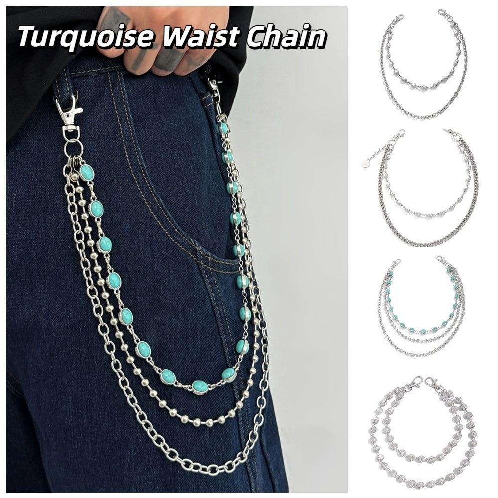 Zinc Zinc Zinc Alloy Pearl Waist Chain Tassel Pants Chain Cool Tassel Jeans Chain  Male