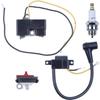 Ignition Coil Module for Husqvarna 61 66 162 266 / Jonsered 630 670 - Kit (2 Coils, Spark Plug, Kill Switch)