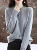Knitted Cardigan, Round Neck Sweater, Women's Long-sleeved Solid Color All-match Jacket, Women's Clothing