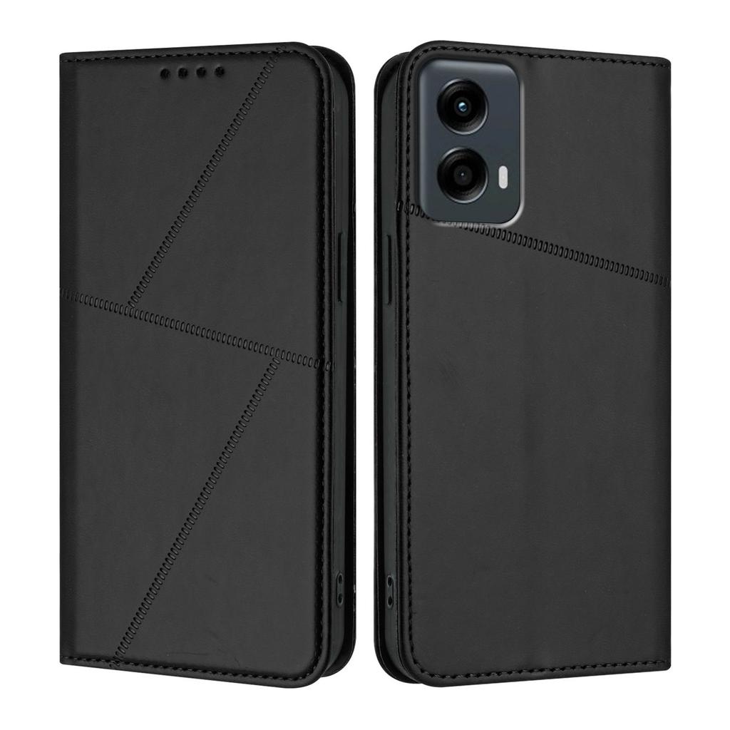 Pro Motorola Moto G Play 5G (2024)/Motorola Moto G 5G (2024) Peněženkové pouzdro s magnetickým uzávěrem Kožený vyklápěcí kryt na telefon se stojánkem