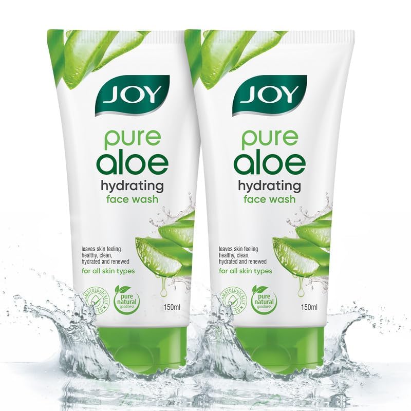 Joy Aloe Vera Face Wash Pack Of 2 150 ml Each | Hydrating Gel Cleanser For Oily Skin | Controls Excess Oil And Removes Dirt Without Drying