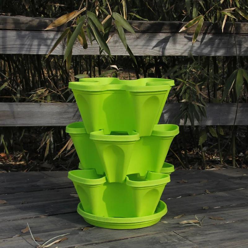

Stereoscopic Combination Six Layer Plastic Flowerpot Home Balcony Vegetables Strawberry Plant Originality Multilayer Flowerpot Ordinary tray