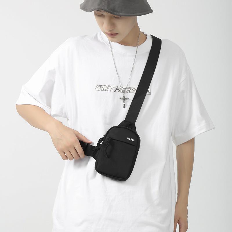 Men's Nylon Color Block Motorcycle Crossbody Bag - Trendy Japanese & Korean Casual Sports Style