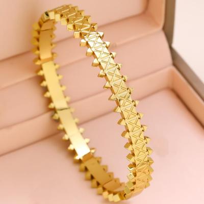 Schlangen-Liebesherz Diamantbesetztes Titanstahlarmband - Damen 18 Karat Gold Nicht verblassendes Edelstahlarmband.