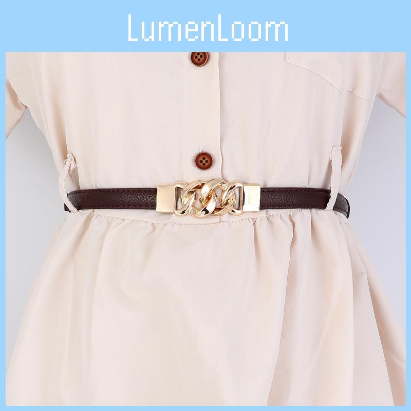 Womens Pu Slim Leather Belt With Five Links Pullout Design For Fashion Summer