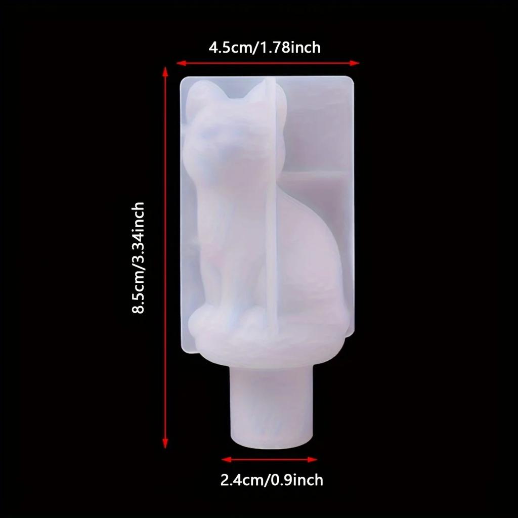 1 pc-Cat Wine Bottle Stopper Mold Crystal Drip Gel Red Wine Bottle Stopper Mold Cat Jewelry Set Silicone Mold