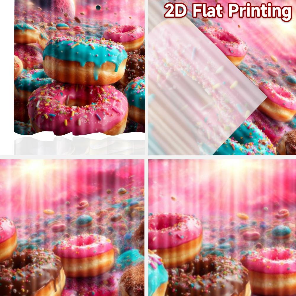 2D flat printing 2pcs Scene Curtains Donuts Space Galaxy Swirls Digital Printed Polyester Drapes Holiday Decorations Use for
