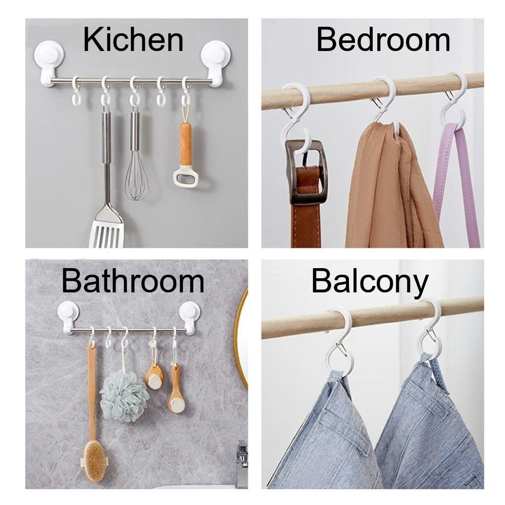 S-förmige Querstange Kleiderhaken Verschleißfeste Duschvorhanghaken Neuer Winddichter Verriegelungshaken