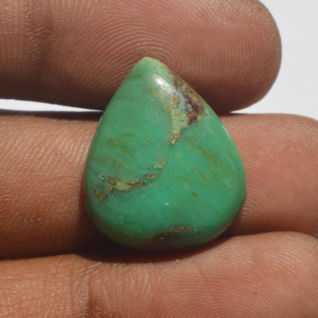 Natural Chrysoprase Gemstone Cabochon 14 Carats Size 21x17 MM Pear Shape, Jewelry Making Craft Supply