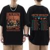 Cotton Arctic Monkeys Inspired T Shirt Album List Doodle Print Vintage T-shirt Men Hip Hop Punk Short Sleeve Tshirts Streetwear