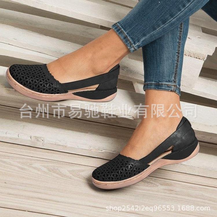 

New wish fashion sandals women s bag head hollow size large size flat sandals women 35