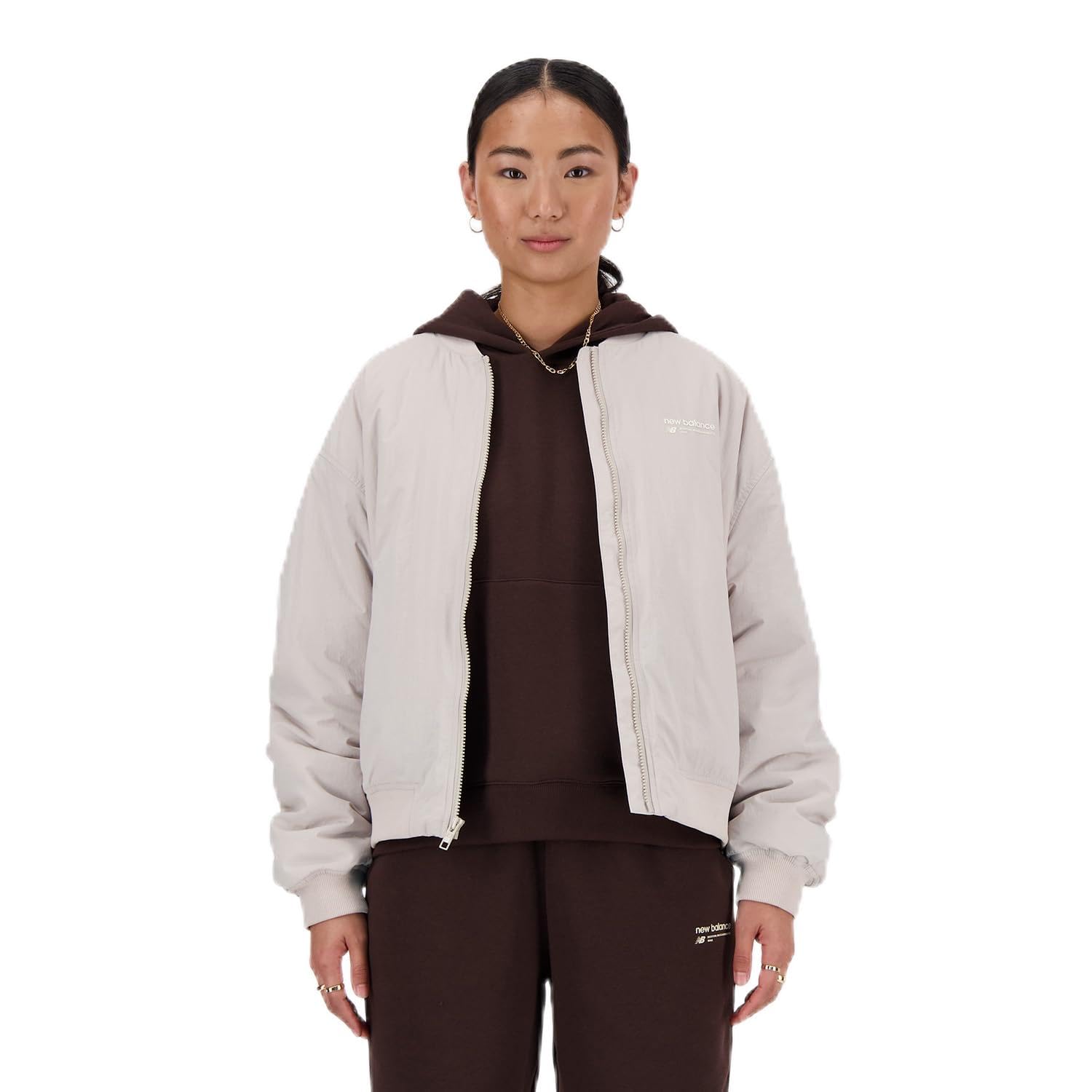 

Linear Heritage Woven Padded Bomber Jacket Filling Cold Protection MNK [New Balance] (WJ33507) Women s (Moonrock)