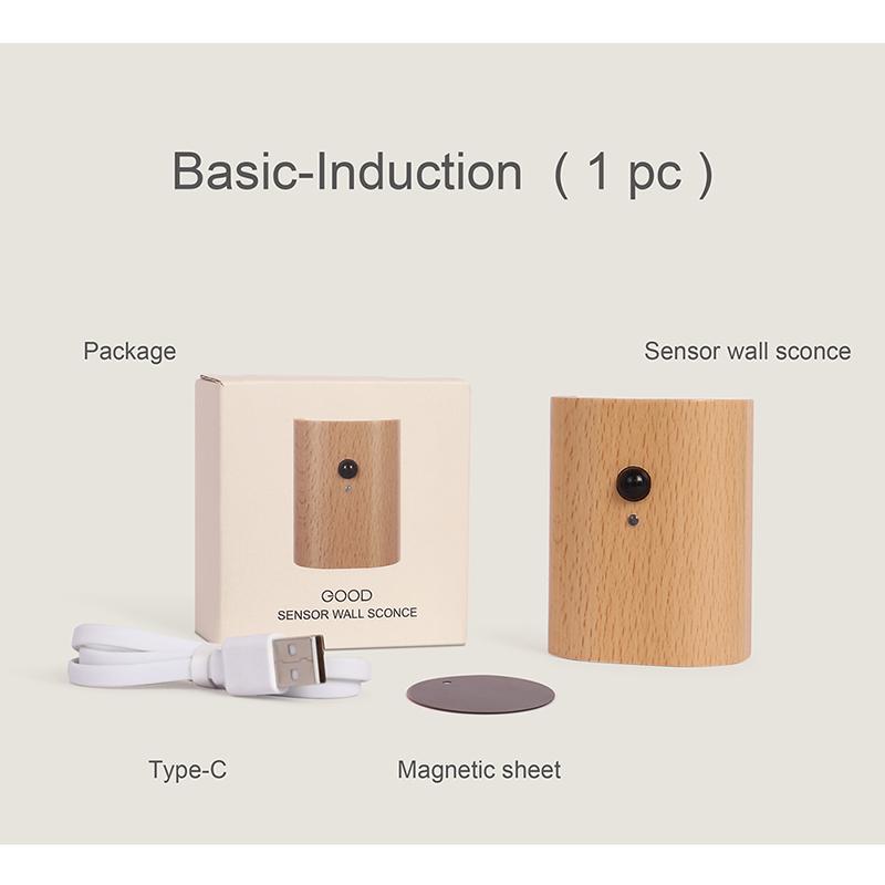 Gift Induction Wall Lamp Sensor Wall Light ED Light for Bathroom Hallway Bedroom Wood LED Multipurpose Magnetic Wall Lamp