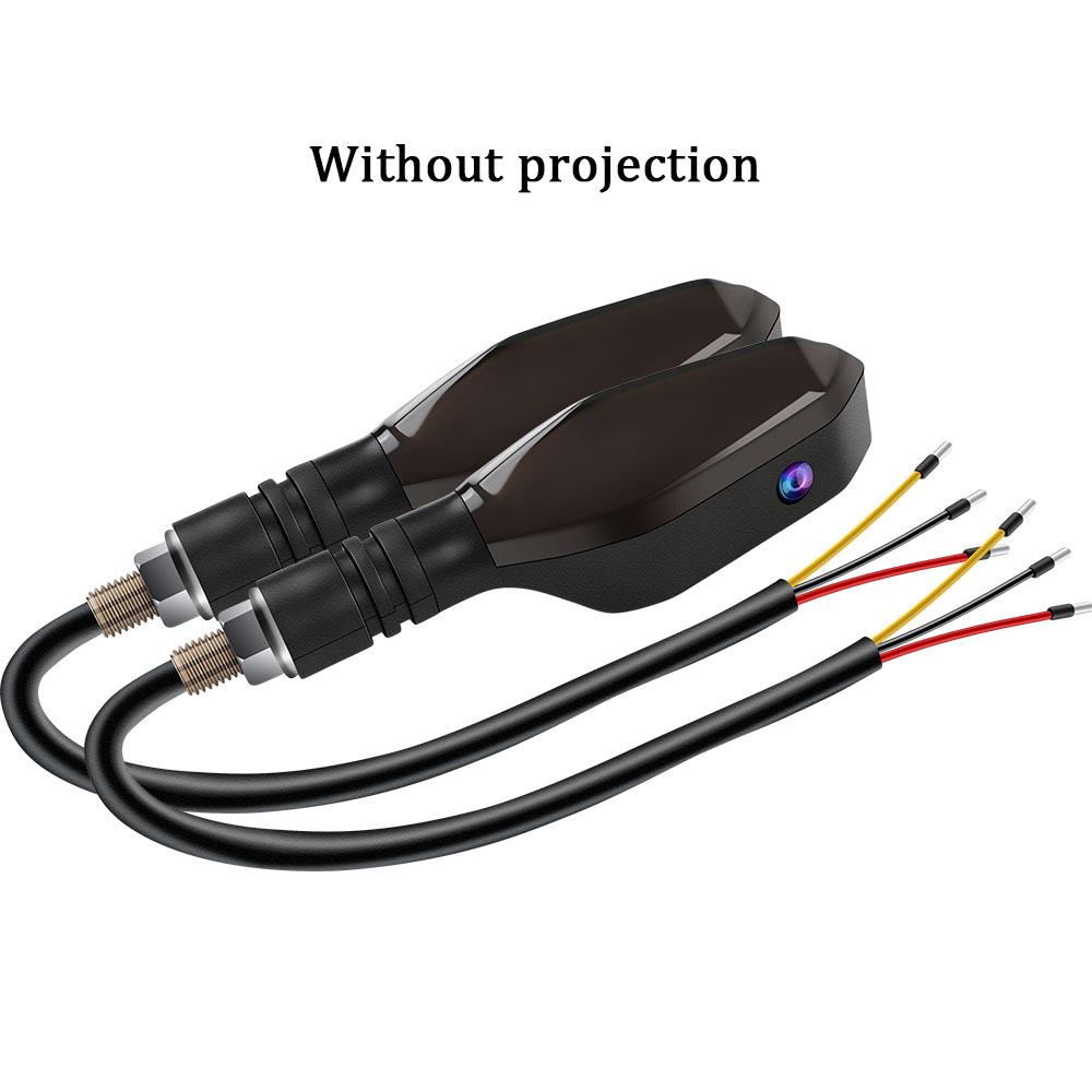 2 Stück Universelle Motorrad LED Blinkerleuchte Farbprojektionsleuchte Sequenzielle Laufende Blinkende Blinker Leuchtende Blinker