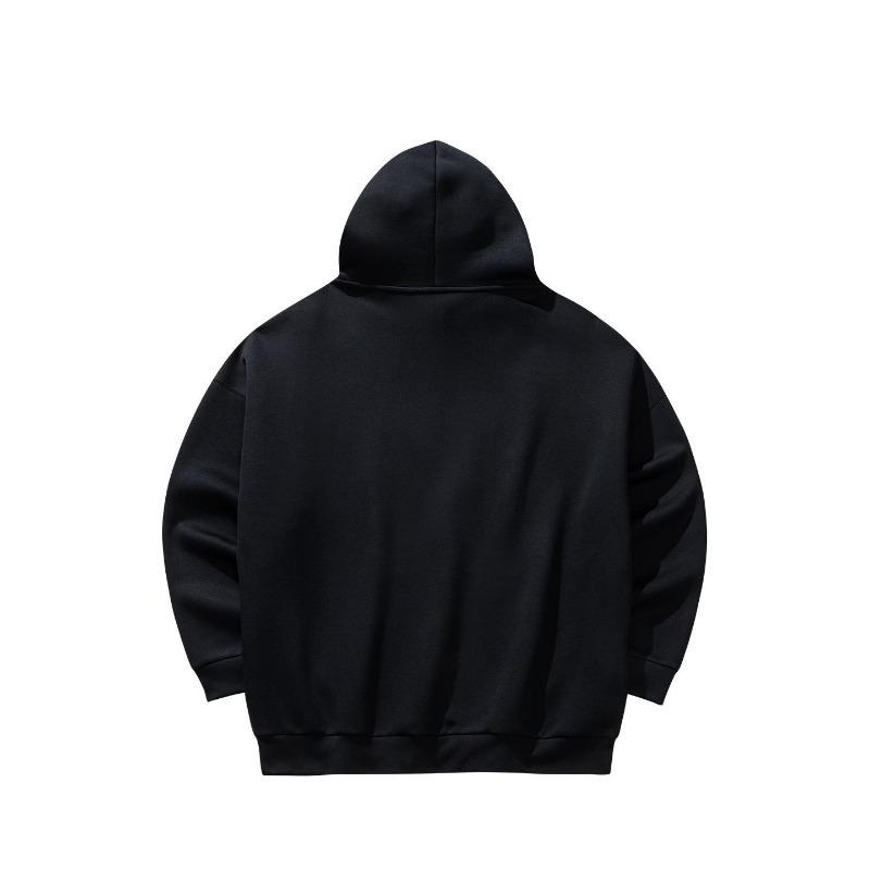 Anta Kyrie Series Logo Print Fashionable Casual Loose Retro Comfortable Breathable Knitted Hoodie Unisex Hoodies Black 172611706S-3