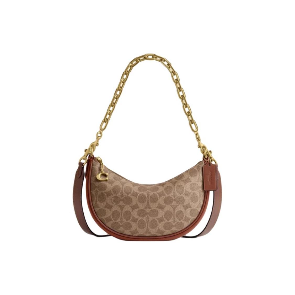 

Жіноча сумка через плече Coach Mira 24 із застібкою-блискавкою зверху Коричнево-жовтий CM582-B4XHG Basic Set (Bag+Dust Bag)