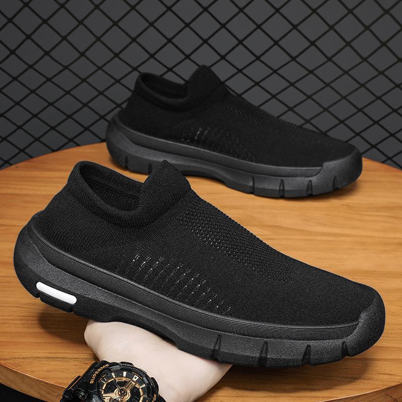Feet Fly-woven Shoes Breathable Solid Color Mesh Outdoor Sports Shoes Summer Men's Shoes Daily Casual Running Board Shoes