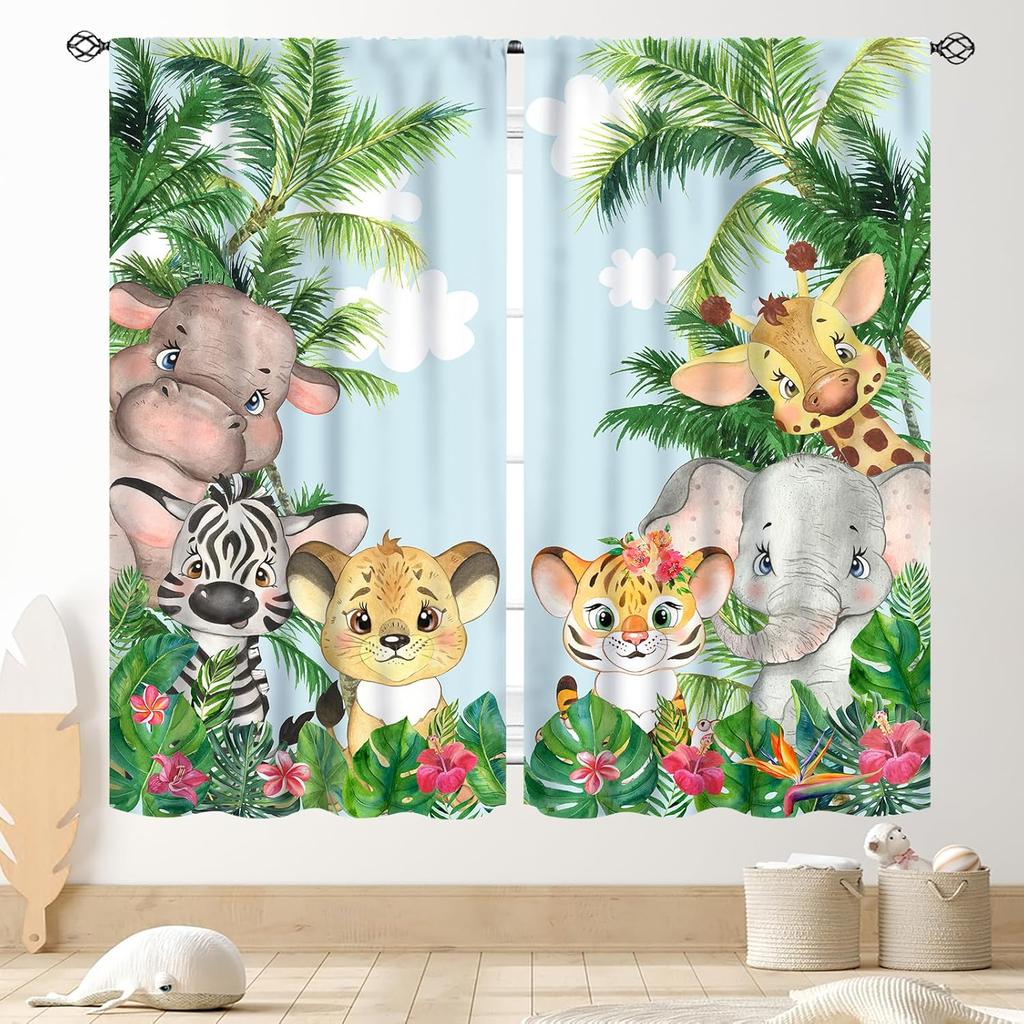 Pastel Rainbow Curtains, Kids Girls Baby Boho Cute Inspirational Motivational Quotes Rainbow Colorful Window Drapery for Bedroom