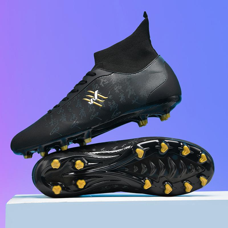 Nieuwe heren hoge voetbalschoenen antislip outdoor lange noppen TF gebroken noppen jeugd spel sport voetbalschoenen