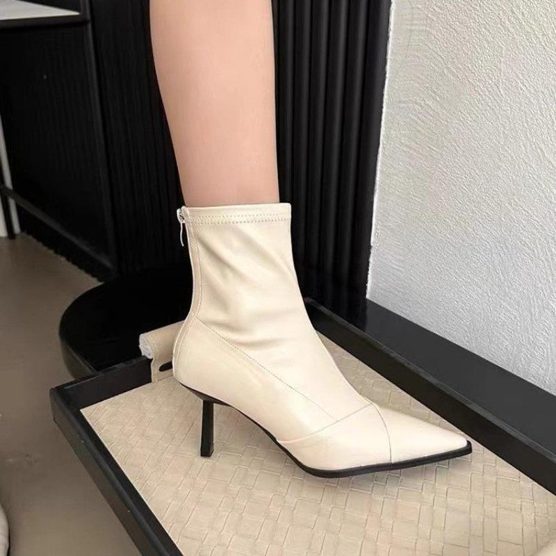 New Style Popular Women High Heels Ankle Boots Sexy Pointed Toe Shoes Winter Fashion Luxury Boots Women Shoes Pumps Casual Boots