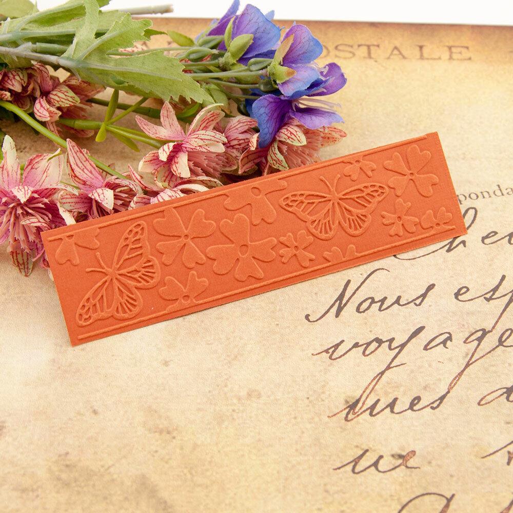 Blomstervine Blondermappe Plastmal Preging Dies Stencil DIY rektangelramme Sommerfuglbursdag