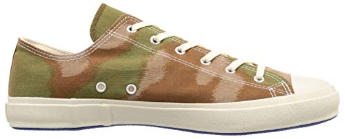 Moonstar Lifestyle FINE VULCANIZED/LOWBASKET K Sneakers (Low Basket K) Made in Japan with Vulcanized Kurume Kasuri Fabric, Camo, Size 23.0 cm, E