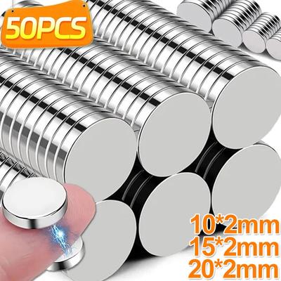 5/50PCS Small Strong Magnets Round Neodymium Magnetic Disc for Whiteboard Fridge DIY Craft School Office Adhesive Magnetic Hooks