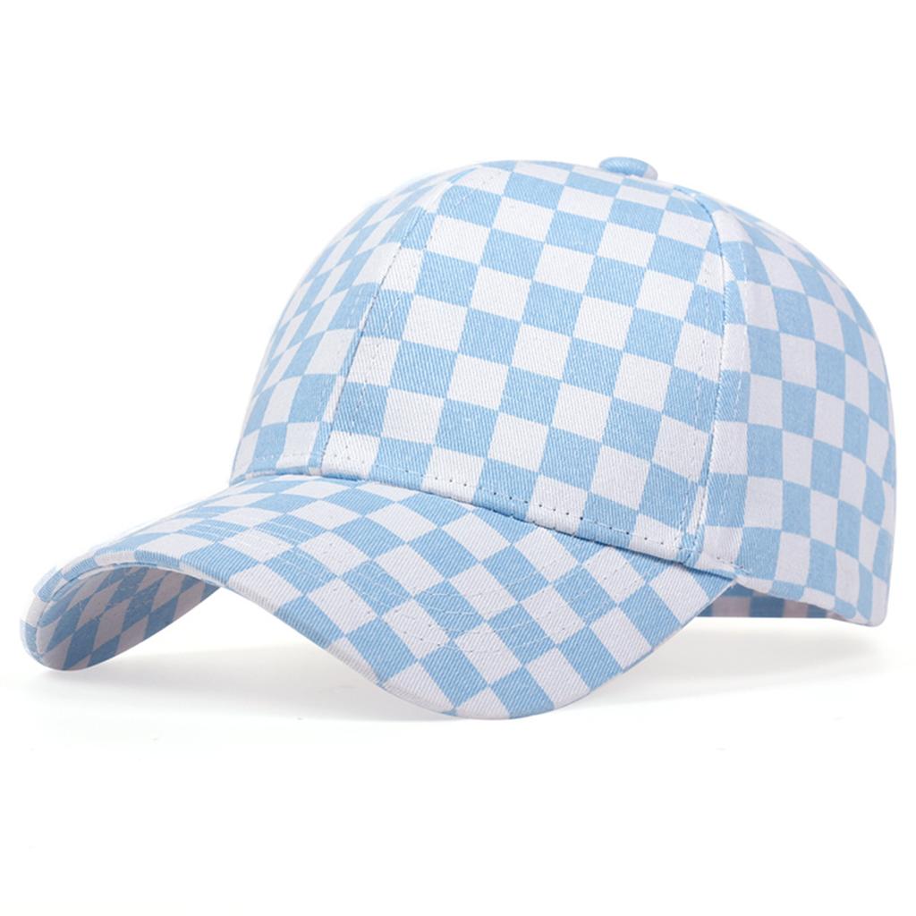 Unisex Small Grid Printing Baseball Caps Spring and Autumn Outdoor Adjustable Casual Hats Sunscreen Hat