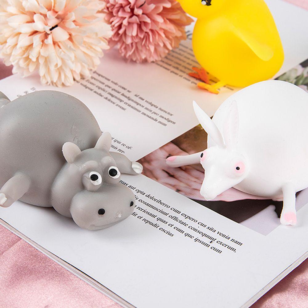Toys Fidget Toy Blow Toy Cartoon Animal Squeeze Toy Inflatable Hippo Chicken Decompression Toy