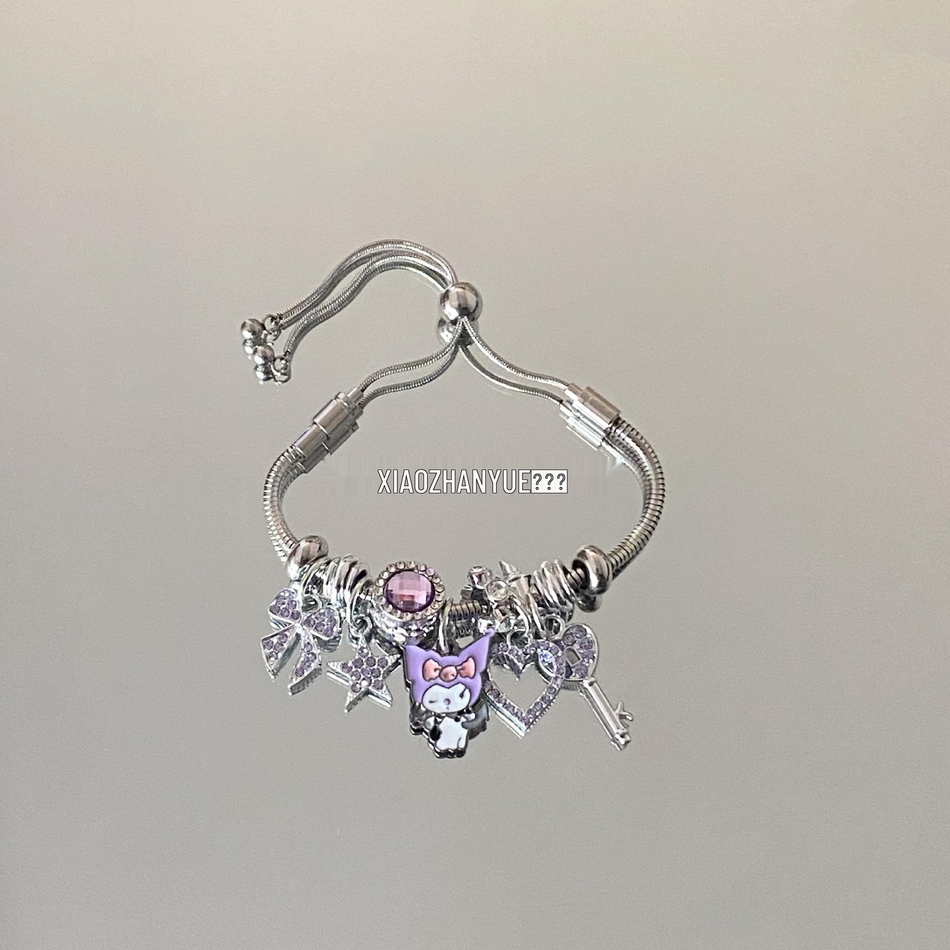 

Куроми Мультяшный Регулируемый Роскошный Женский Браслет из Нержавеющей Стали