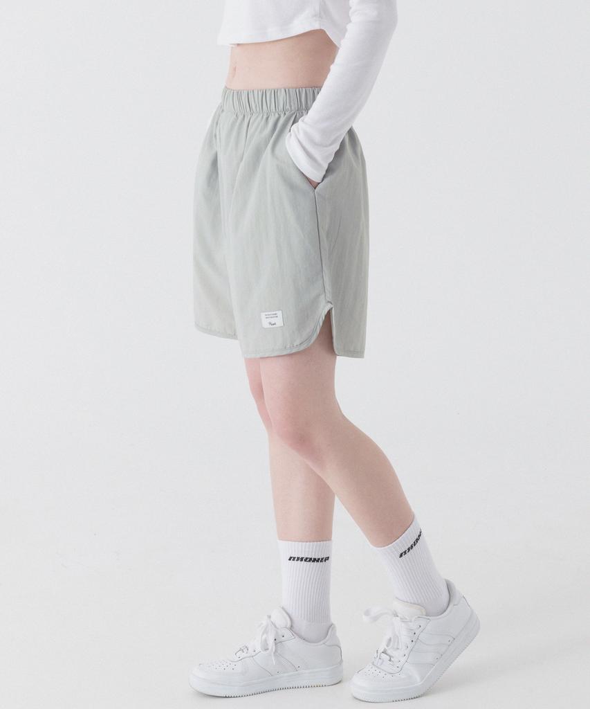PIANER Nylon Stitch Slit Shorts (Light Grey)