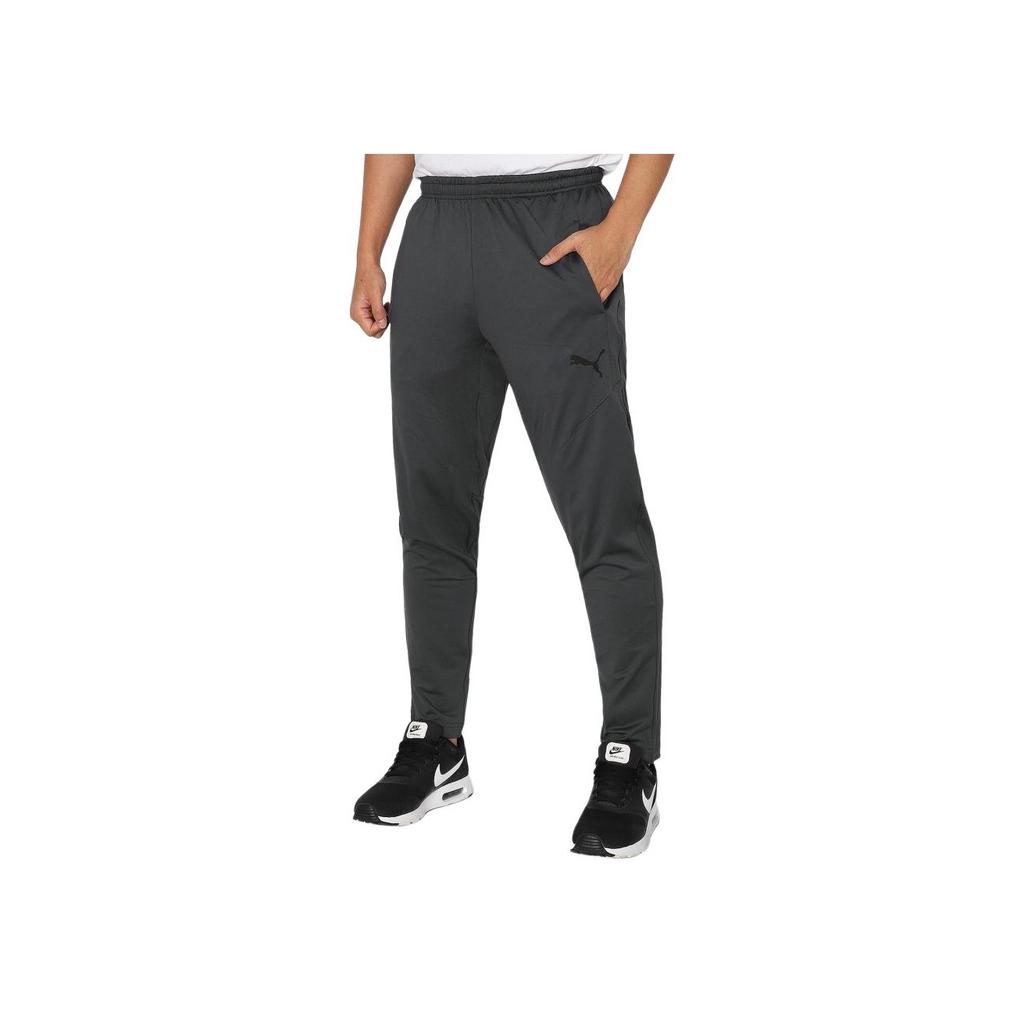 Puma Solid Color Elastic Straight-Leg Casual Pants Unisex Bottoms Gray 933091-03