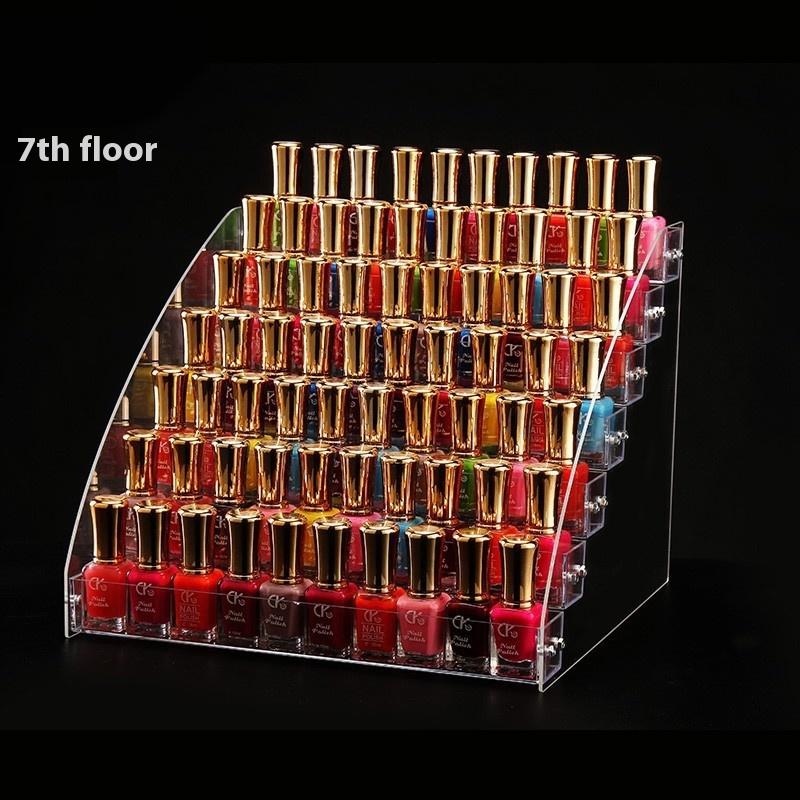 Transparent Acrylic Storage Box, Lipstick Display Stand, Desktop Cosmetics Finishing and Storage, Nail Polish Display Stand, Plastic.