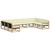 Outdoor Sofa Set with Cushions 9 Pcs White and Cream