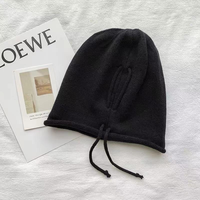 Women's Autumn & Winter Slouchy Knit Beanie - Large Head Fit, Face-Slimming Wool Hat