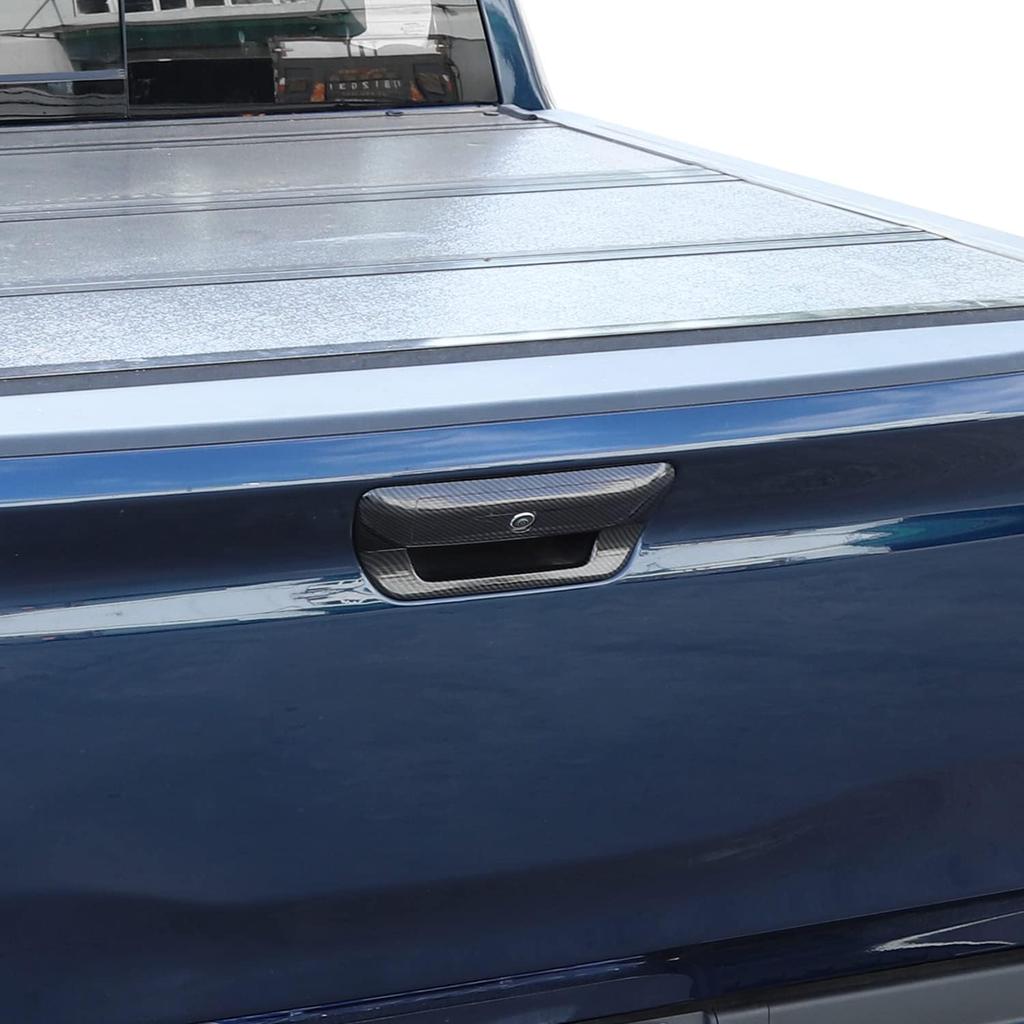 RT-TCZ Rear Trunk Door Tailgate Handle Cover Trim Decoration Accessories for 2018 2019 2020 2021 2022 Dodge Ram 1500 (Carbon Fiber Grain)